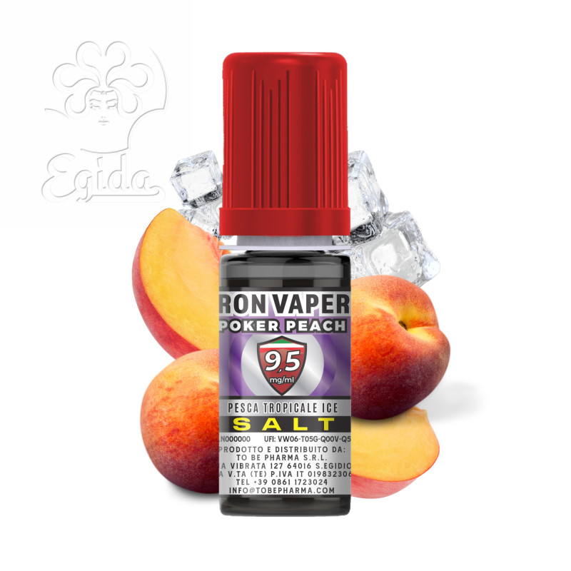 1128518000011 Lichid SALT TOB 10ml – Iron Vaper Poker Peach 9.5mg
